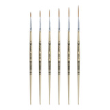 Kit 6 Pincel Filete Artístico 000-6 Sintético 422 Condor