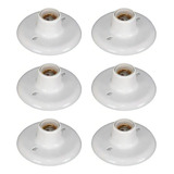 Kit 6 Plafonier Plafon Bocal Opl Porcelana 100w E27 Branco 127v/220v