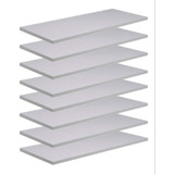 Kit 6 Prateleiras 50x15cm Mdf Branco Suporte Grátis 50156