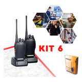 Kit 6 Radios Comunicador Baofeng 777s Profissional Ht Uhf Bandas De Freqüência Uhf 400-470 Mhz Cor Preto