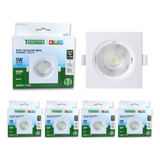 Kit 6 Spots Led Embutir Quadrado Mr16 5w Bivolt Direcionável 110v/220v