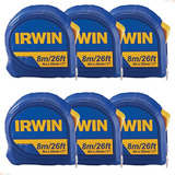 Kit 6 Trena Irwin 8m Standard Fita De Aço Botão De Trava