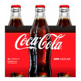 Kit 6 Unidades Coca Cola Zero Garrafa De Vidro 250ml