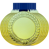 Kit 60 Medalhas Personalizáveis Grande Centro Liso Ø55mm Cor Ouro