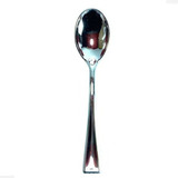 Kit 60un Descartáveis Mini Colheres 10cm Linha Luxo Prata