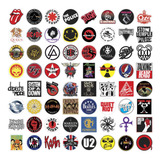 Kit 64 Adesivos Logo Bandas De Rock Vintage