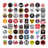 Kit 64 Adesivos Logo Bandas De Rock Vintage