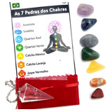 Kit 7 Pedra Dos Chakras + Pêndulo De Cristal Quartzo Reiki