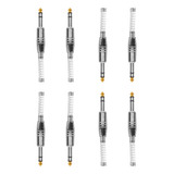 Kit 8 Conectores P10 Stereo Com Ponta Dourada E Mola Balance Cor Prateado
