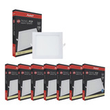 Kit 8 Painel Led Embutir Quadrado 18w 22 Branco Neutro 4000k 110v/220v