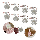Kit 8 Peças Anel Argola Porta Guardanapo De Pano Tecido Flor