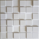 Kit 8 Placas 3d Adesiva Revestimento De Parede Pixel Branca