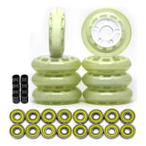 Kit 8 Rodas Patins Roller Inline 80mm Rolamentos E Espaçador