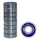 Kit 8 Rolamentos Abec 7 Skate Patins Longboard 608zz Metal