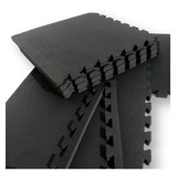 Kit 8 Tatames Eva Com Borda 50cm X 50cm X 1,5cm 15mm Preto