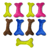 Kit 9 Osso Pelúcia Atacado Brinquedo Pet Criança 24.5cm Som