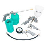 Kit Acessórios Para Compressor De Ar Pistola Mangueira 5 Pcs Cor Verde/branco/cinza