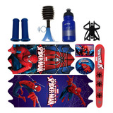 Kit Adesivo Bicicleta Buzina Manopla Homem Aranha Aro 16/14