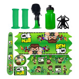 Kit Adesivo Bicicleta Infantil Buzina Manoplas Ben 10 Aro 16