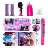 Kit Adesivo Bicicleta Infantil Buzina Manoplas Frozen Aro 16