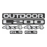 Kit Adesivo Emblema Resinado L200 Outdoor Gls 4x4 Lo001 Fgc