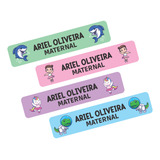 Kit Adesivo Escolar Personalize O Nome Desenho Lavável 100un