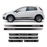 Kit Adesivo Faixa Lateral Soleira Porta Fiat Punto Esportivo