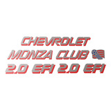 Kit Adesivo Grafite / Vermelho Chevrolet Monza Club 2.0 Efi