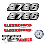 Kit Adesivo Mercedes Benz Emblema 2726 Eletrônico Top Brake Cor Prata