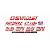 Kit Adesivo Prata / Vermelho Chevrolet Monza Club 2.0 Efi