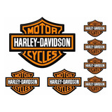 Kit Adesivo Refletivo Logo Capacete Harley Davidson Cycles Cor Padrão