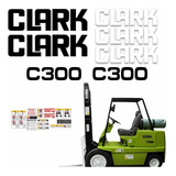 Kit Adesivos Compatível Clark C300 Completo R796 Cor Padrão
