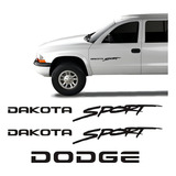 Kit Adesivos Dakota Sport Dodge Emblemas Laterais E Traseiro Cor Preto