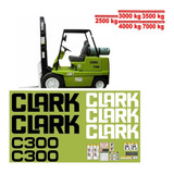 Kit Adesivos Emblema Empilhadeira Compatível Com Clark C300
