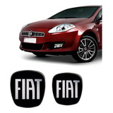 Kit Adesivos Emblemas Fiat Black Piano Diant. Tras. Bravo