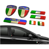 Kit Adesivos Escudo Placa Coluna Fiat Itália Resinados Fgc