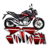 Kit Adesivos Faixas Cb Twister 250 2022 23 Moto Preta Vermel