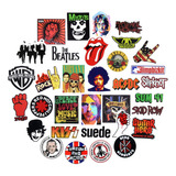 Kit Adesivos Moto Bandas De Rock 50 Stickers Punk Rock Skate