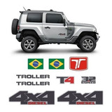 Kit Adesivos Troller T4 2015 Até 2019 4x4 Diesel 3.2 6speed