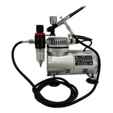 Kit Aerografia Compressor 110v/220v Bivolt Profissional Aerógrafo Com Bico 0.3mm