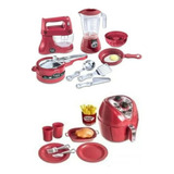 Kit Air Fryer Brinquedo Infantil + Litlle Chef Cozinha Kids