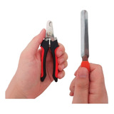 Kit Alicate Tesoura Corte Unhas + Lixa Cão Gato Médio E Pq 