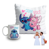 Kit Almofadinha E Caneca Personalizada Romantico Top Desenho Do Tecido Lilo E Stitch