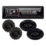 Kit Alto Falantes 6x9 + 6 Pol Jbl Flex + Mp3 Jbl Bluetooth