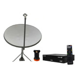 Kit Antena Banda Ku 60cm Com Receptor Satmax5 E Lnbf Simples
