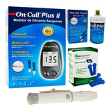 Kit Aparelho Medir Diabetes Glicose Glicemia On Call Plus 2 Cor Azul