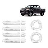 Kit Aplique De Farol De Milha + Maçaneta Hilux 2010 Cromado