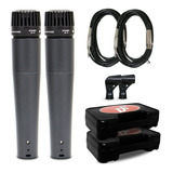 Kit Arcano 2 Microfones Dinâmicos Renius-7 Com Cabo Xlr-p10