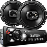 Kit Auto Radio Som Aparelho Automotivo + Triaxial 6 Pioneer