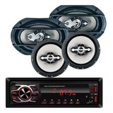 Kit Automotivo Radio Usb Bluetooth Falante 6 + 6x9 Som Carro